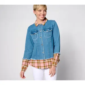 Women with Control My Wonder Denim Mix Media Denim Jacket