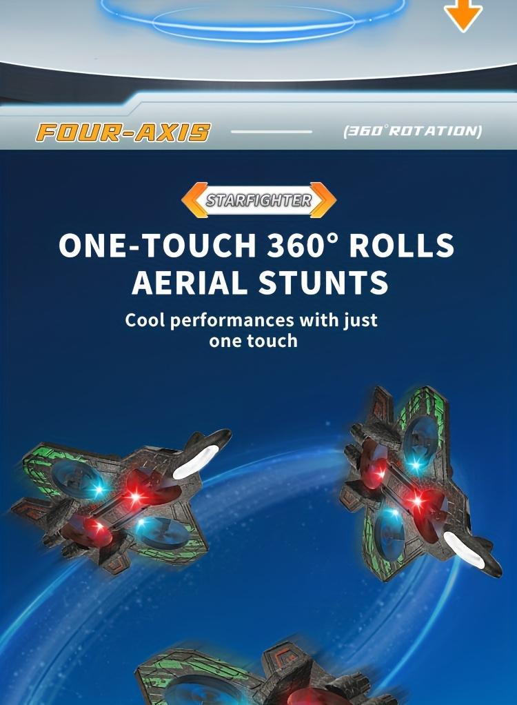 Long-Flight LED RC Fighter Jet Drone for Kids – One-Key Return, Durable FoaRemote control airplane,Combat-Shaped Drone, Equipped with LED Cool Color Lights, Features One-Key Takeoff and Landing