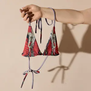 Red Sculpt Performance Bikini Top - Red Python String Bikini Top - Sweat & Slay Sculpt Set