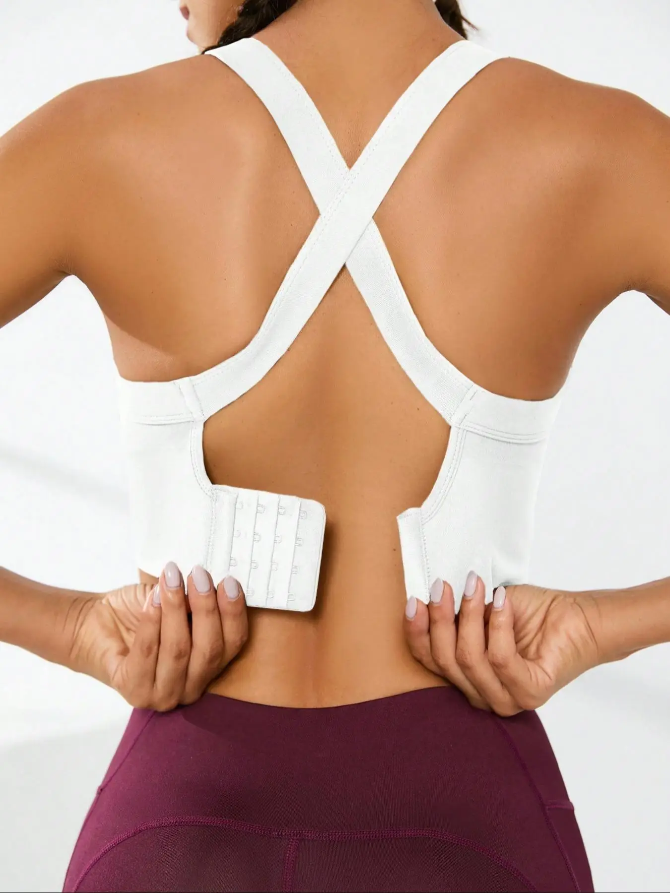 Women's Criss Cross Cut Out Sports Vest, Solid Color Sleeveless Sports Top for Yoga Gym Workout, Ladies Sportswear Clothing for Indoor Outdoor Wear, G