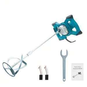 1600W Heavy Duty Electric Hand Held Concrete Mixer, 6 Speed Adjustable Control (up To 800 Rpm) - Powerful Motor For Construction, Painting, Agriculture - Compact Mixing Drum - Suitable For Cement, Mortar, Paint, Animal Feed Mixing