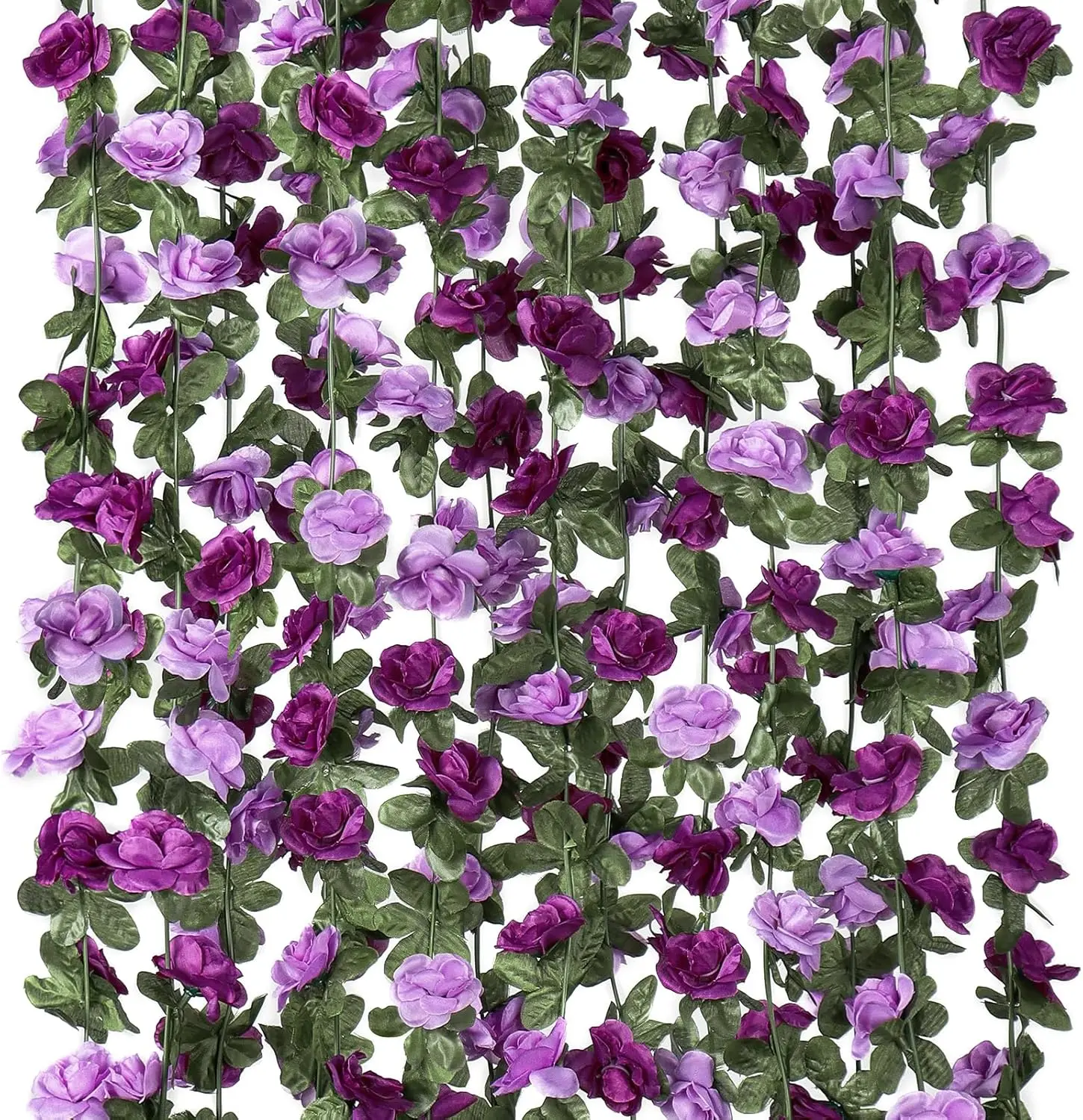 Artificial Rose Vines, 6.56ft Fake Flower Garland for Bedroom, Wedding Arch, Wall Hanging, Party Backdrop