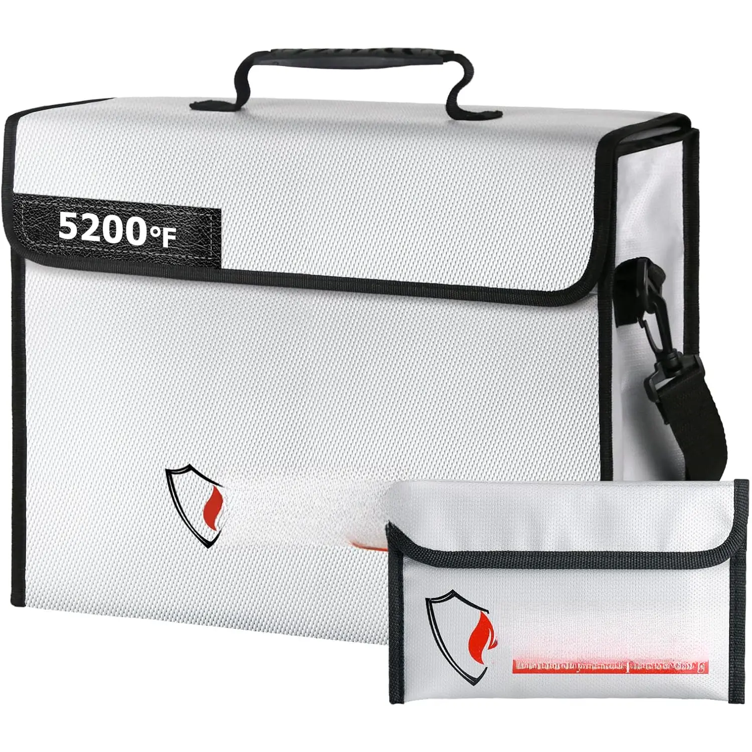 Fireproof Document Bag 5200?F Heat Insulated (15 x 12 x 5 inches), Fireproof Bag with Fireproof  Bag for  Safe, Fireproof Document Box, Fireproof Safe Bag for Document Safe