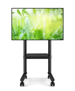 Rolling TV Stand for 40-75 inch TVs up to 110 lbs, Portable TV Stand on Wheels and Height Adjustable Shelf, Outdoor TV Stand for Office, Living Room, Trade Show, Max VESA 400x400mm