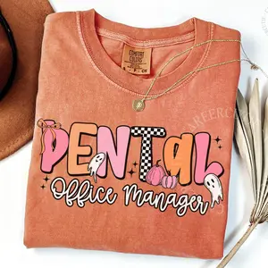 Dental Office Manager Halloween Shirt Comfort Colors Dental Office Administrator Shirt, Retro Checkered Dentist Office Halloween Shirts twuuxzeeuh7n