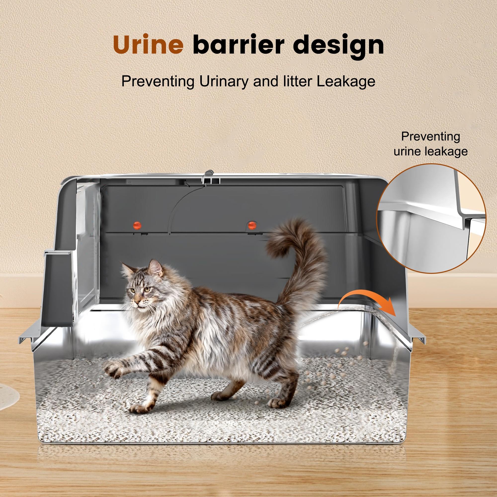 TOPYANS Stainless Steel XXXL Extra-Large Cat Litter Box with Lid High-Sided Enclosed Design Leak-Proof & Easy to Clean Ideal for Cats and Large Felines Christmas Gift TOPYANS Stainless Steel XXXL Extra-Large Cat Litter Box with Lid High-Sided Enclosed Design Leak-Proof & Easy to Clean Ideal for Cats and Large Felines Christmas Gift