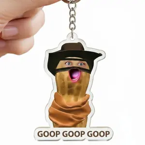 Burnt Peanut GOOP Keychain, Funny Gaming Internet Meme Asthetic, Gift For Gamer, Gift For Him