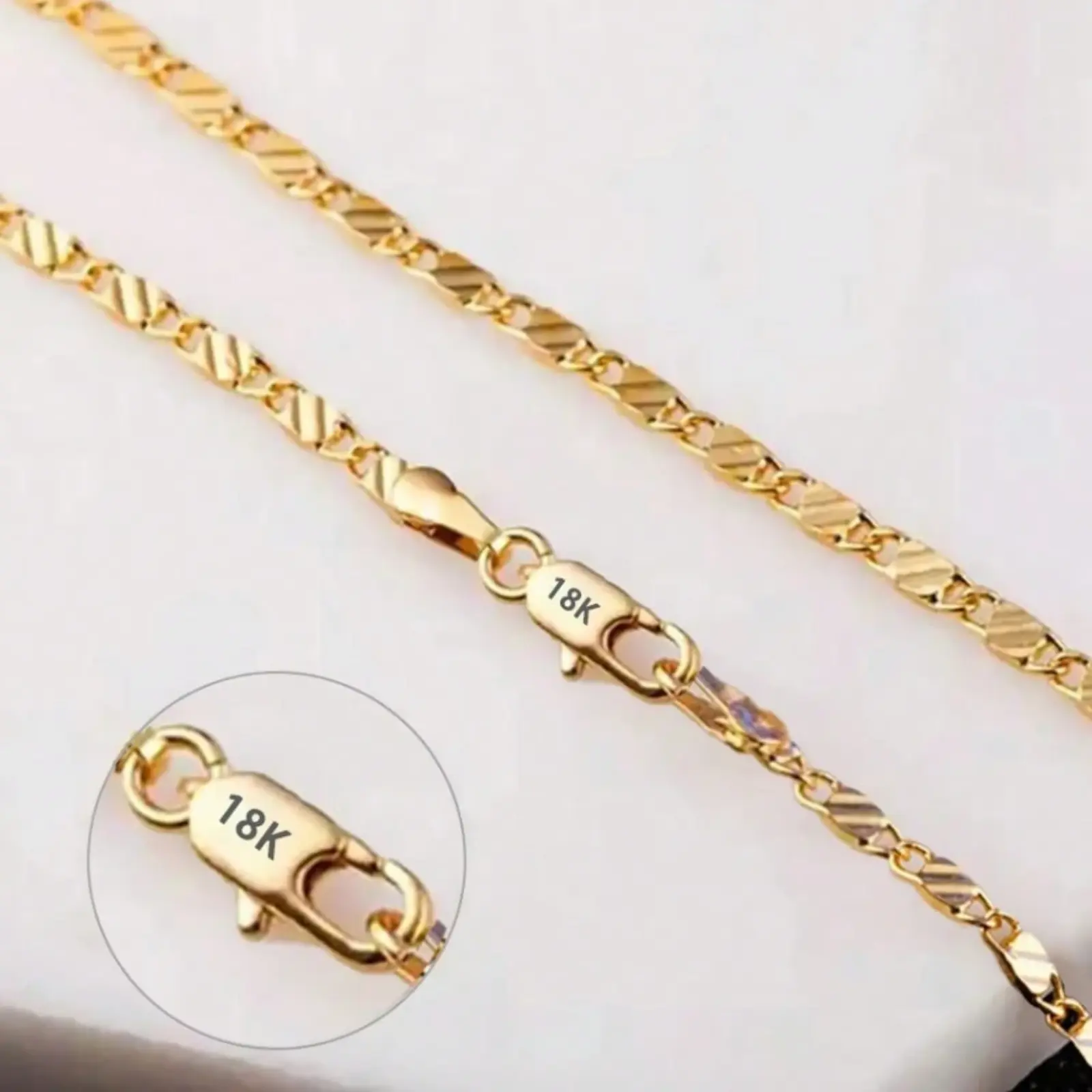 18K gold-plated chain, unisex jewelry, length from 16-30 inches, versatile and elegant, a fashionable jewelry gift for men and women.