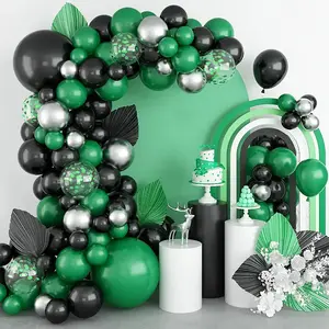 104pcs Dark Green Black Latex Balloons Garland Arch Kit for Birthday Wedding Anniversary Celebration Party Outdoor Indoor Background Home Bar Decor Supplies