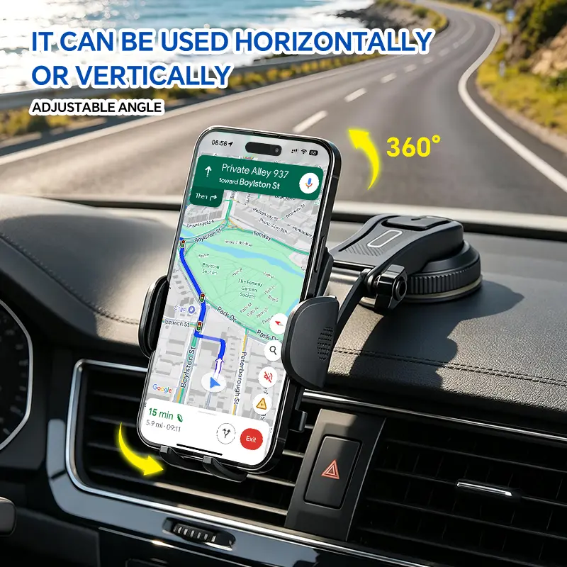 Automatic Clamping Fast Wireless Car Mount Charger, Suction Cup Dashboard Phone Holder, Compatible with iPhone Series, Universal Car Phone Holder
