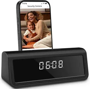 WiFi Surveillance Camera 4K Wireless Clock with Night Vision Motion Detection Loop Recording WiFi Connectivity Battery Powered for Home Office Warehouse Monitoring