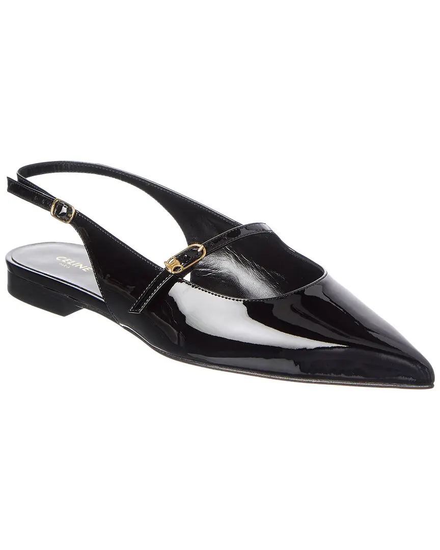 CELINE Alma Triomphe Patent Slingback Flat
