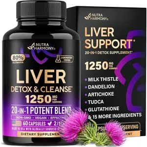 Liver Cleanse Detox & Repair - Milk Thistle | Dandelion | Artichoke | TUDCA | Glutathione & NAC -  Liver Health | 80% Silymarin - Laboratory Tested