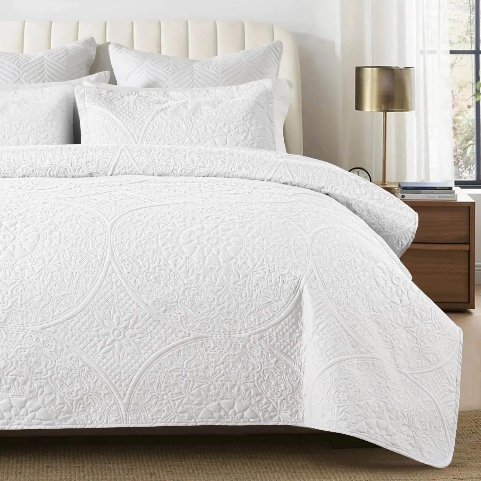 Lightweight Quilted Bedspreads Twin/Queen/King - 3 Piece Set with 2 Pillow Shams - Soft Bedding for All Seasons - Premium Quality - Ultra-soft & Durable - Perfect for Gifting