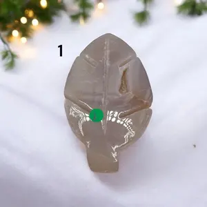 Flower Agate Crystal Gemstone Leaf Carving