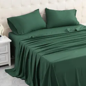 Queen, Sheet, with 16" Deep Pocket (4, Queen, Emerald Green)