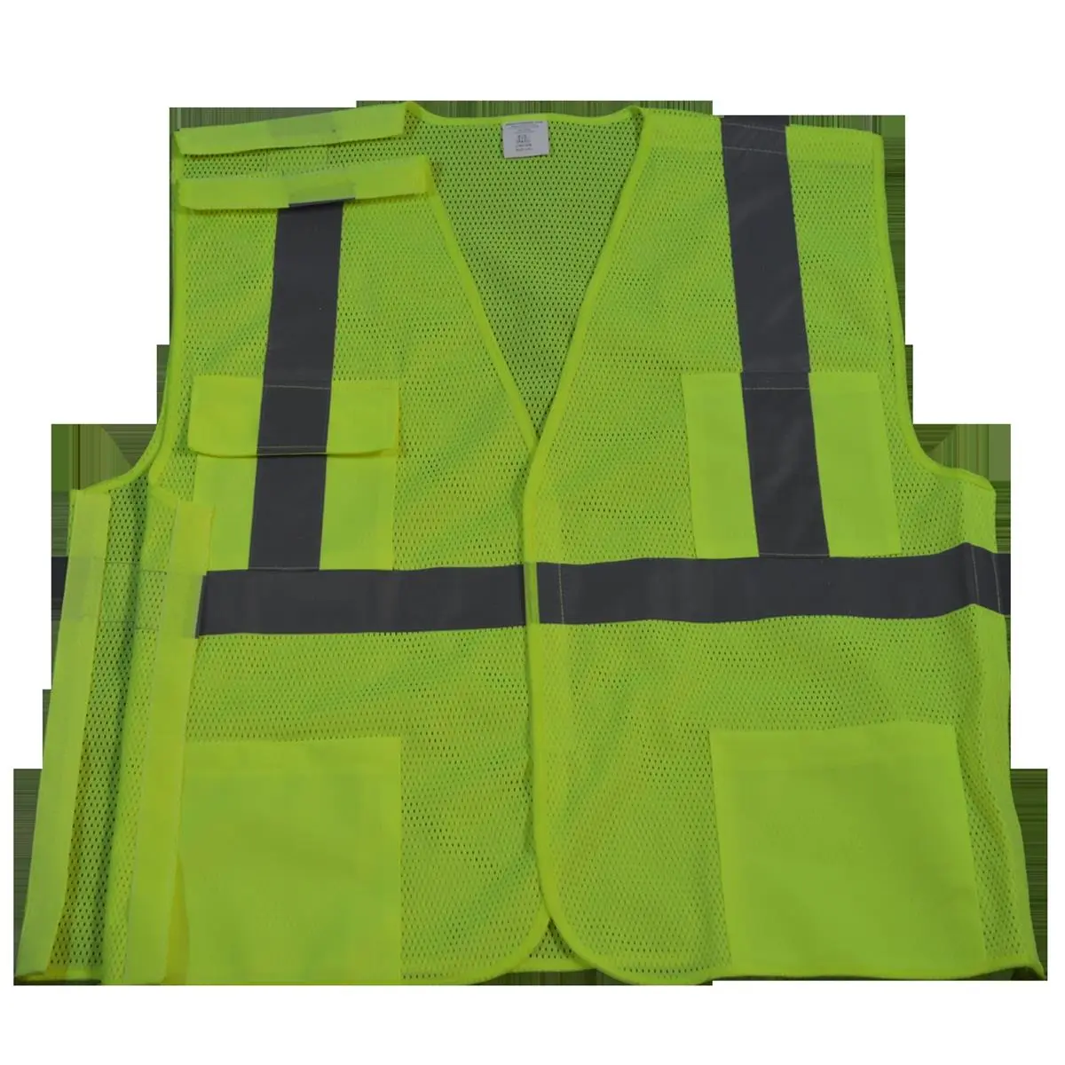 Petra Tools Men's Work Safety Vest, High-Visibility Lime Mesh, ANSI Class 2 with 5-Point Breakaway and Reflective Tapes, Size L/XL, Reflective Safety Vest, High Visibility Vest