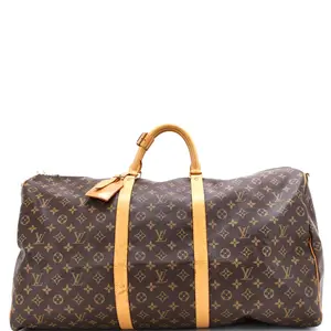 Pre-owned Louis Vuitton Canvas Coated Travel Bags Keepall Bandouliere Bag Monogram Canvas 60 by Rebag