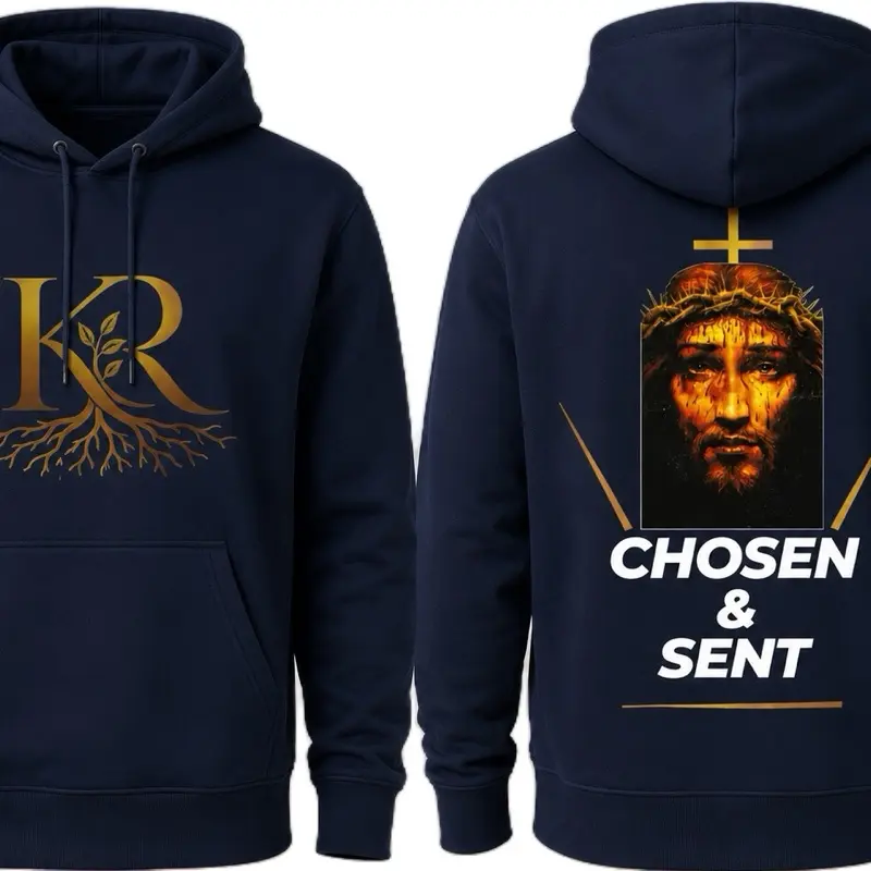 Unisex Oversized Fleece Hoodie – Kingdom Road KR Tree Logo Pullover Sweatshirt for Men & Women