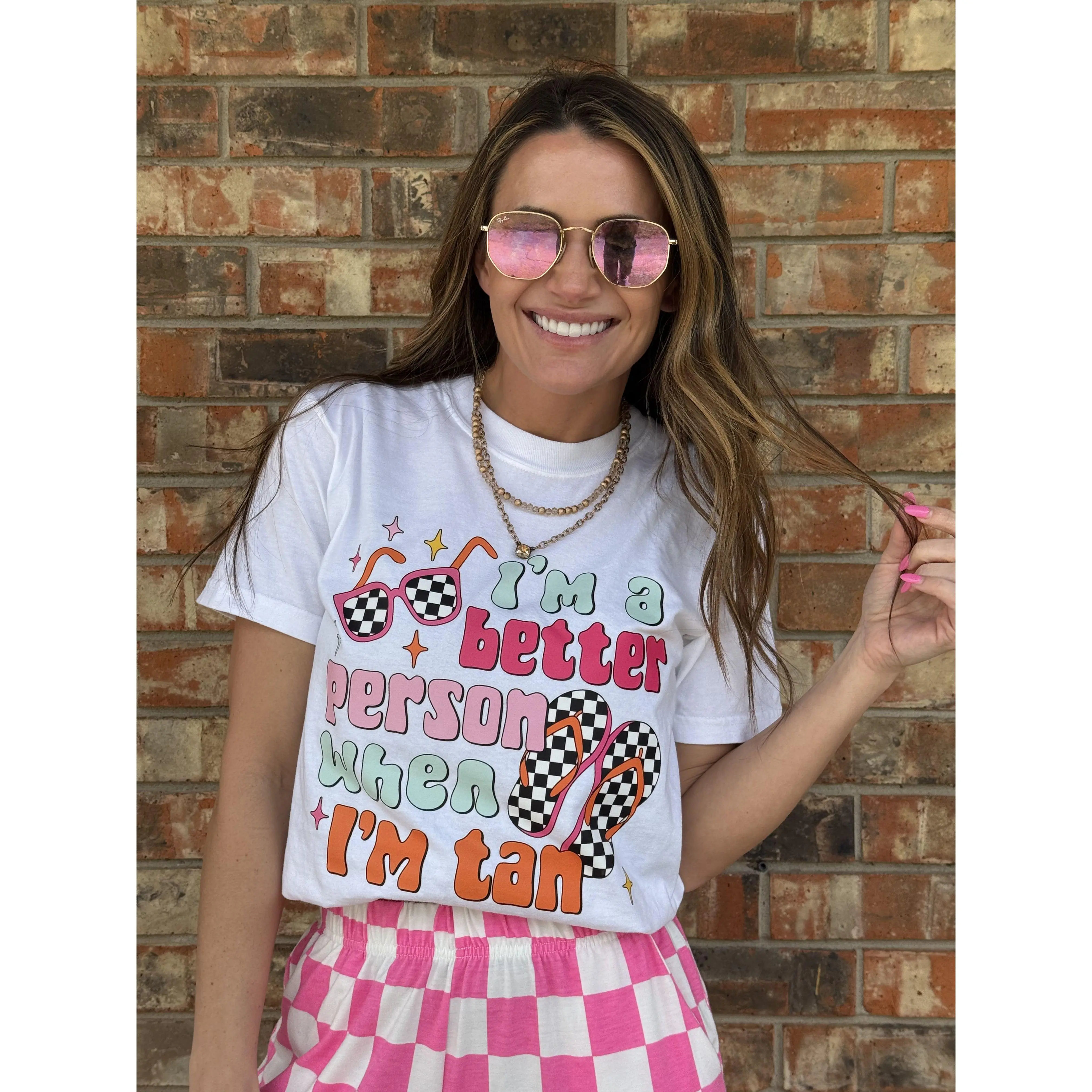 I’m a better person when I’m Tan Tshirt