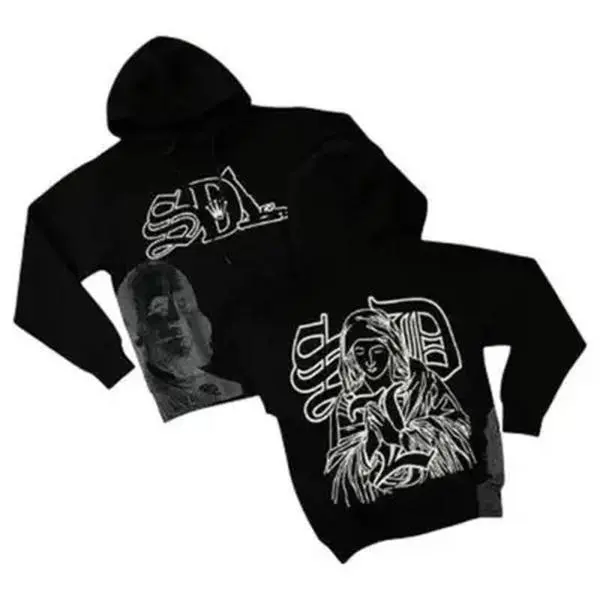 Men's S-DL Basic Black Hoodie, Streetwear Hip Hop Hoodie, Trendy For Outdoor Wear Daily Wear, Designer Clothing, Gift for him, Gift for her, Birthday's gift