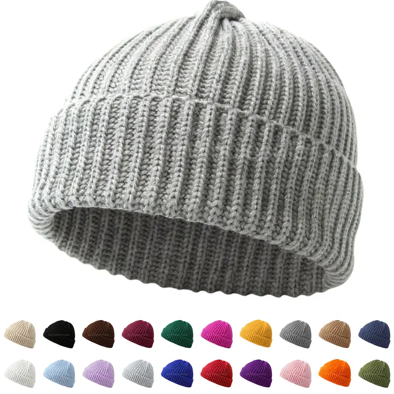 C.C. Exclusives Ribbed Knit Beanie in Light Gray C.C SOLID RIBBED KNIT BEANIE WITH RUBBER PATCH-HAT-7007  main image 4