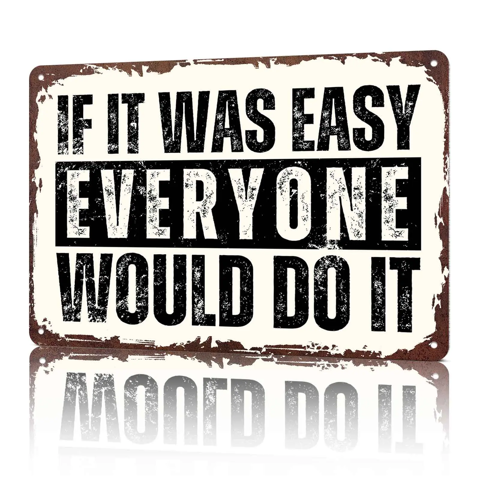 8x12 in Aluminium Decorative Home Sign - Gender-Neutral, Novelty, Sport-Inspired Retro Motivational Wall Decor for Gym, Office - Vintage Distressed Tin Plaque for Fitness Lovers (Home Supplies), Decorative Home Signs