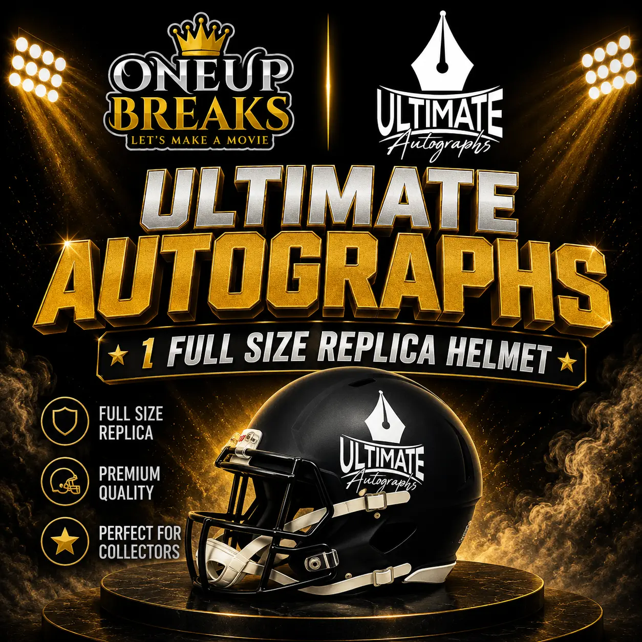 #3145 -Ultimate Autographs Full Size Replia Helmet