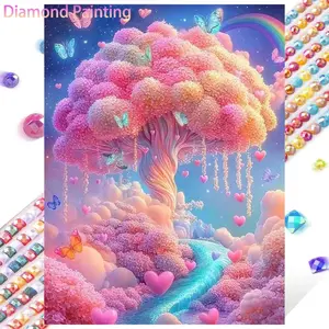 1pcs 5D DIY diamond painting set, 5D diamond art set, DIY decoration, Dream Tree, Butterfly, Heart diamond painting set full round drill DIY, mosaic, diamond art, DIY art home decoration, suitable for Halloween and Christmas.