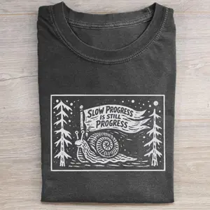 Comfort Colors Slow Progress T-shirt, Minimalist Quote Graphic Tee, Unisex Gift 2