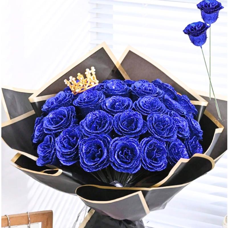 Sparkling Artificial Rose Bouquet – 20 Roses Set (2.76 inch)