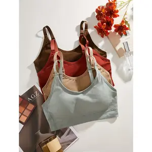 Sports Bra, Solid Color, Wireless Design, Removable Pads, Suitable for Adults