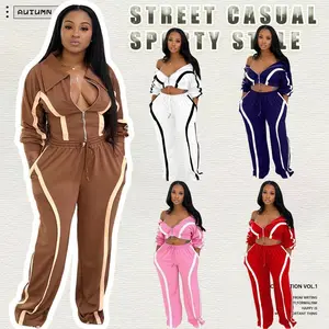 Y2K Colorblock Hoodie & Joggers Set �C Retro Sporty Two-Piece for Women Can be used with raincoat