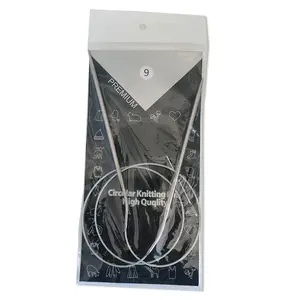 5sizes 80cm Stainless Circular Knitting Needles, Circular Knitting Pins, Crochet Weaving Pins, Needlework Tools, Sewing Accessories