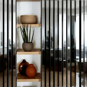 46pcs Self-Adhesive 3D Striped Wallpaper, Easy Peel and Stick, PVC Material, Mirror Texture, Modern Decor, 30cmx30cm, DIY Wall Decoration