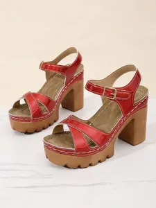 Women's High Heel Thick Sole Sandals, Strapless Open Toe, Fashionable Fairy Style, Perfect for Daily Wear, Shopping, Dates, Formal Events