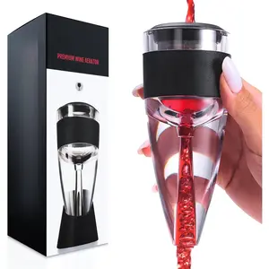 Deluxe Red Wine Aerator Decanter - Unique Three-Stage Aeration, Sediment Filter, No-Drip Stand - Quality and Convenience for Wine Lovers and Sommeliers