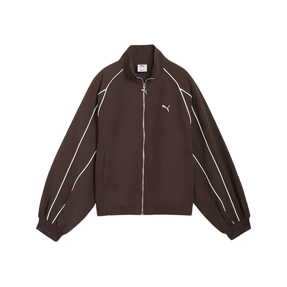 PUMA Womens T7 Balloon Jacket Athletic Outerwear Casual - Brown