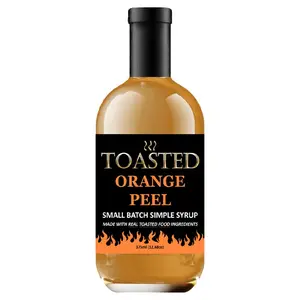 TOASTED Orange Peel 375ml Small Batch Simple Syrup made w/ REAL TOASTED FOOD ingredients - created for Old Fashioneds, amazing in Craft Cocktails!