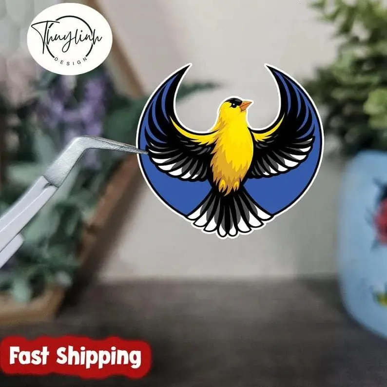 American Goldfinch Rebel Alliance Sticker/Magnet, New Jersey State Willow Goldfinch Bird Protest, Washington Rebel Alliance Sticker