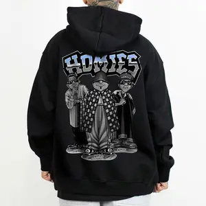 Day Of The Dead Chicano Art Homies Men's Chicanos Clothing Shirts Lowrider Clothing Homies Shirt Hoodie Cotton Fabric Smile Design Unisex Fit