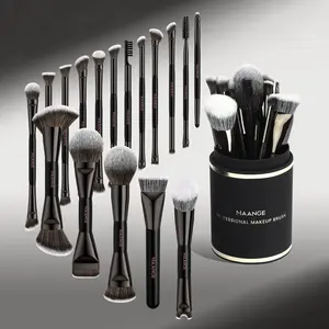 Maange 18-Piece Makeup Tool Set, Makeup Brush Kit, Beauty Brush Set, Includes 17 Brushes + Brush Holder, Foundation Brush, Blush Brush, Powder Brush, Highlighter Brush, Eyeshadow Brush, Mascara Brush