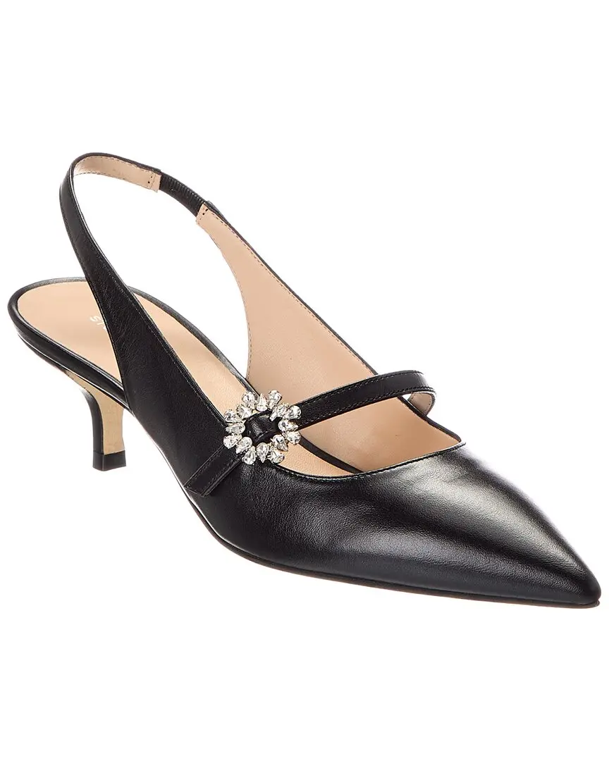 Stuart Weitzman Aura Mary Jane Leather Slingback Pump