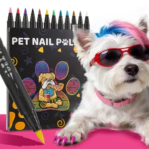 12-Piece Pet Nail Polish Set, Fast-Drying, 12 Colors, Safe & Non-Toxic, Easy Application, Perfect for Dogs & Cats, Pet Beauty Kit