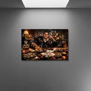 Luxury Mafia Boss Poster, Gangster Poker Night Wall Art, Vintage Crime Office Decor Print