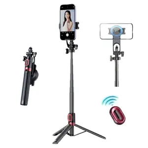 51" Magnetic Phone Tripod for All Phones,Selfie Stick for Magsafe with Remote Control and Phone Holder,360° Rotatable Travel Phone Tripod Stand with light,Solidest Phone Stand Compatible with iPhone/Android