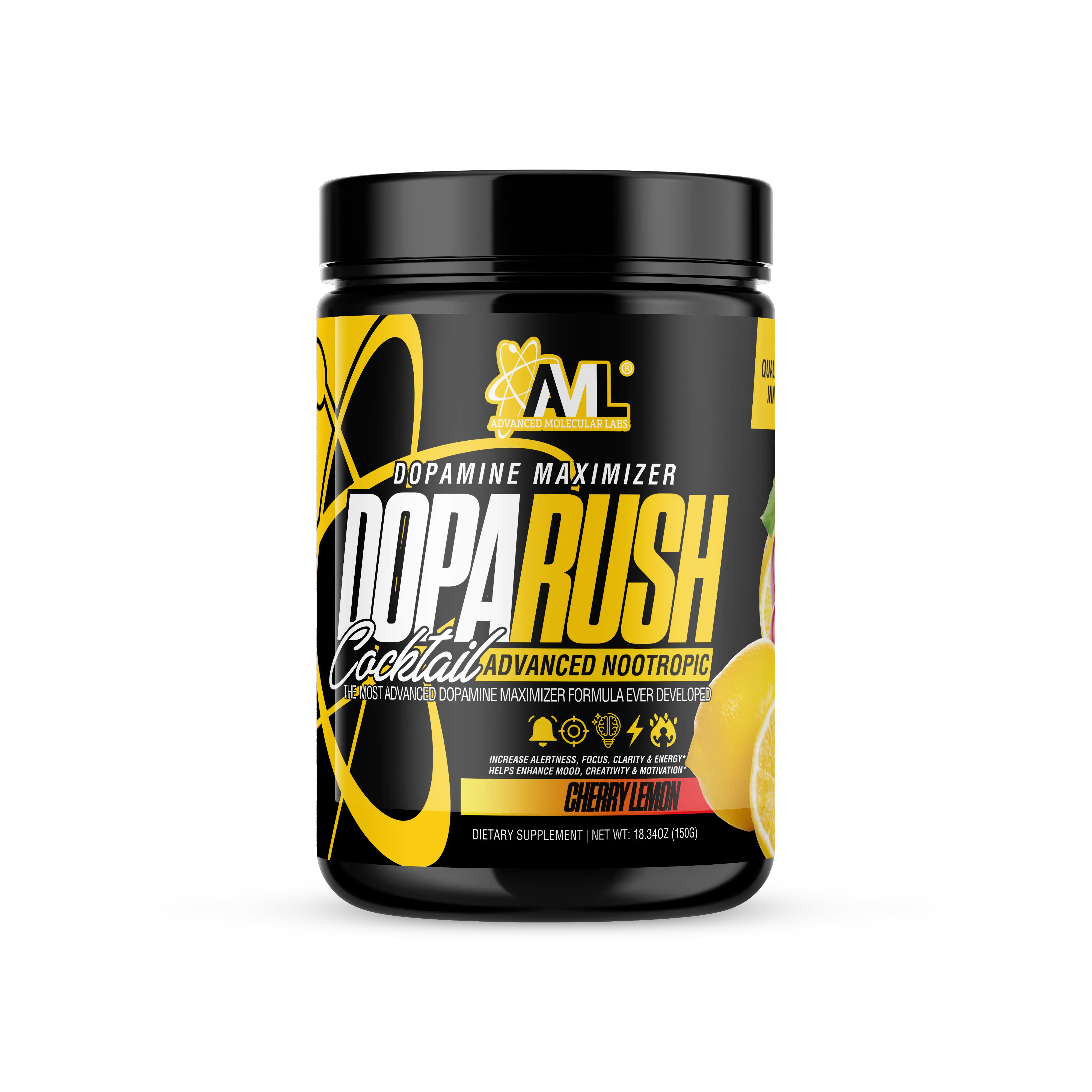 DOPA RUSH, Dopamine Maximizer for Alertness, Focus, and Energy, Scientifically Backed, Long Lasting (18.34oz)