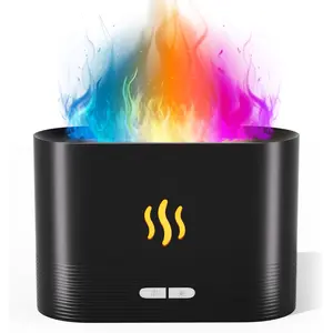Colorful Flame Aroma Diffuser, Flame Diffuser Humidifier with 7 Changing Colors, 180ml Aromatherapy Diffuser with Waterless Auto-Off Protection for Spa Home Yoga Office Bedroom coffee