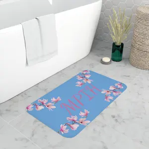 Miss Pretty's Light Blue/Pink Memory Foam Bath Mat
