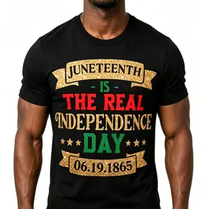 Juneteenth Is The True Independence Day 06191865 T-Shirt African American Heritage Freedom Emancipation Celebration Black History Month Commemorative Statement Glitter Design Equality Gift
